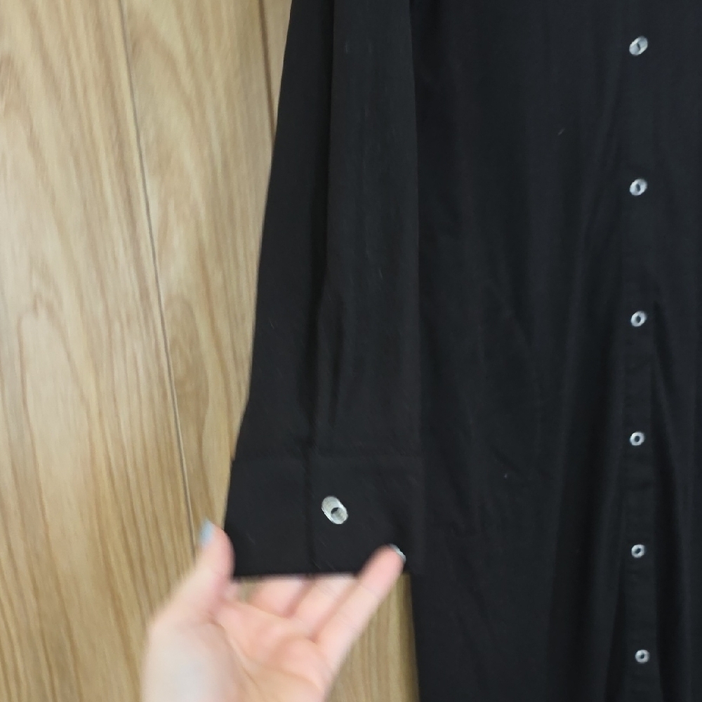 G.I.L.I. Black Long Sleeve Button-Up Dress - Picture 8 of 13